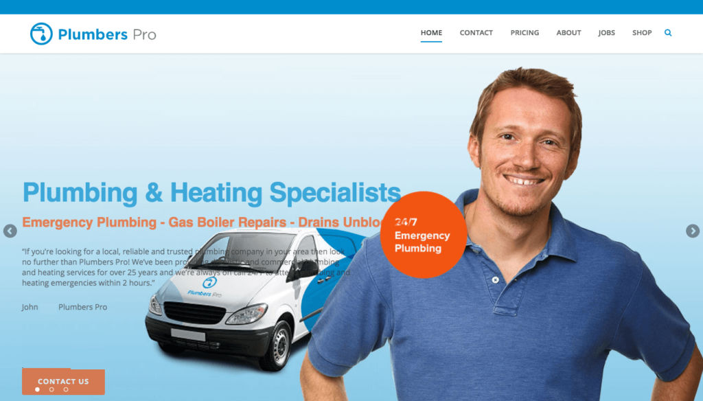Plumbing company website design