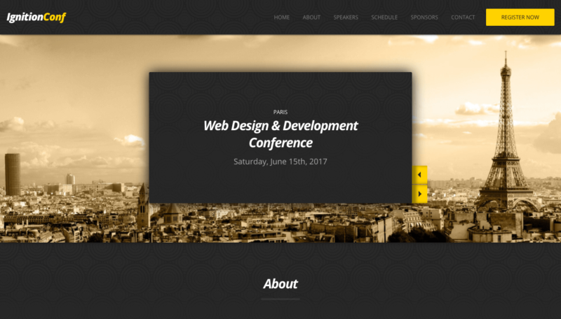 conference landing page